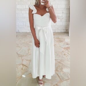 White Maxi Dress with slit